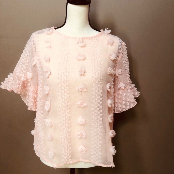 Shein official sheer  pompom blouse - Picture 11 of 14